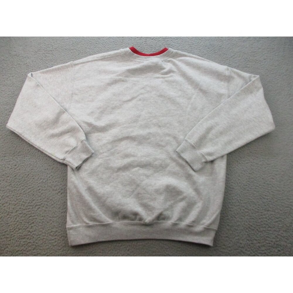 Christmas Sweatshirt Women's Large Cardinals Double Collar Granny Gray Red Birds - Picture 7 of 7